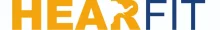 Logo of Hearfit featuring the word 'HEAR' in yellow and 'FIT' in blue with a bird silhouette.